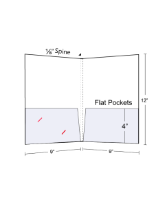 1/8 inch Spine Capacity + Two flat pockets (No gusset)