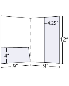 9x12 4.25inch Right Vertical + 4inch Horizontal Pocket Folder