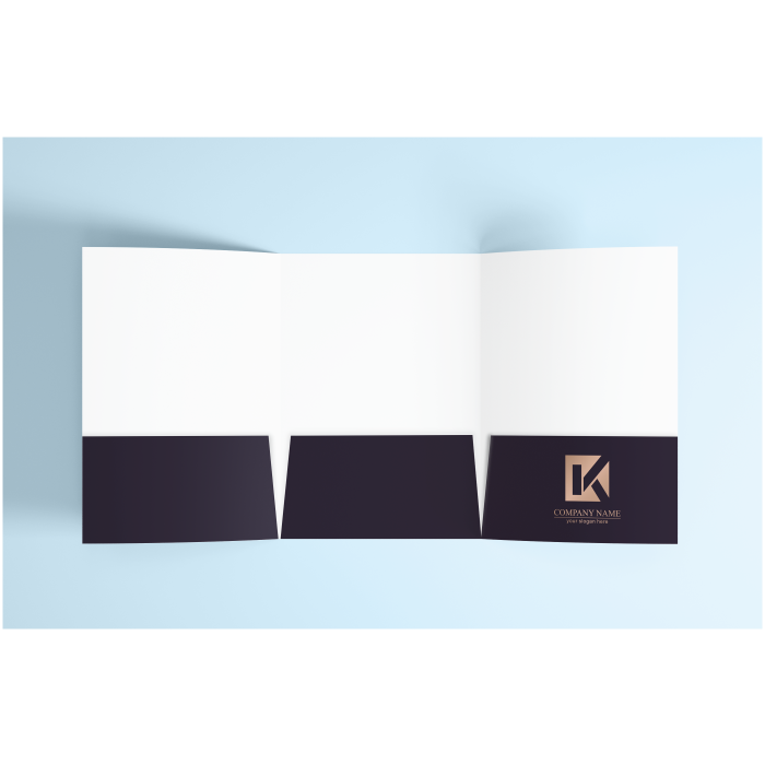 Custom Printed Tri-Fold 3 Pocket Short Right Panel Folder