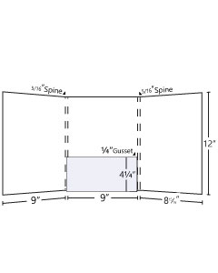 9x12 Gusset Tri - Panel Pocket Folder - 1 Center Pocket