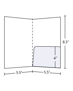 5.5x8.3 Pocket Folder with 4 inch curved pocket