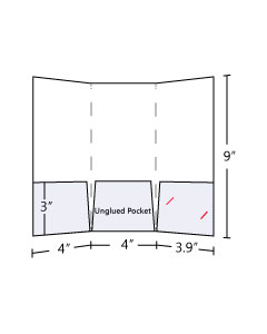 4x9 Tri Panel Pocket Folder