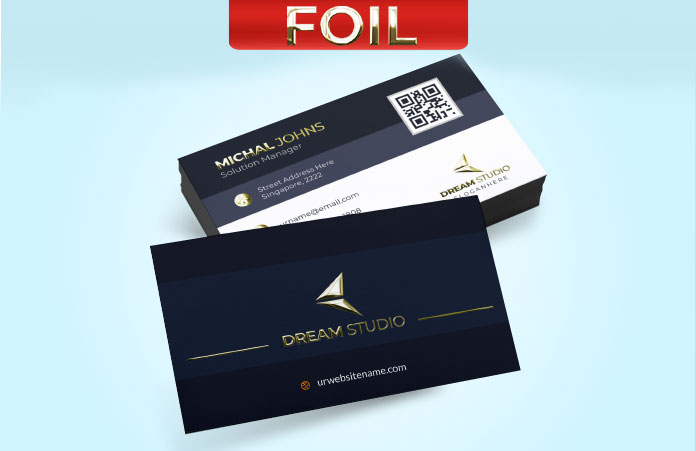 Luxury Business Cards Matte - Soft Touch Lamination + Foil / Raised Spot UV